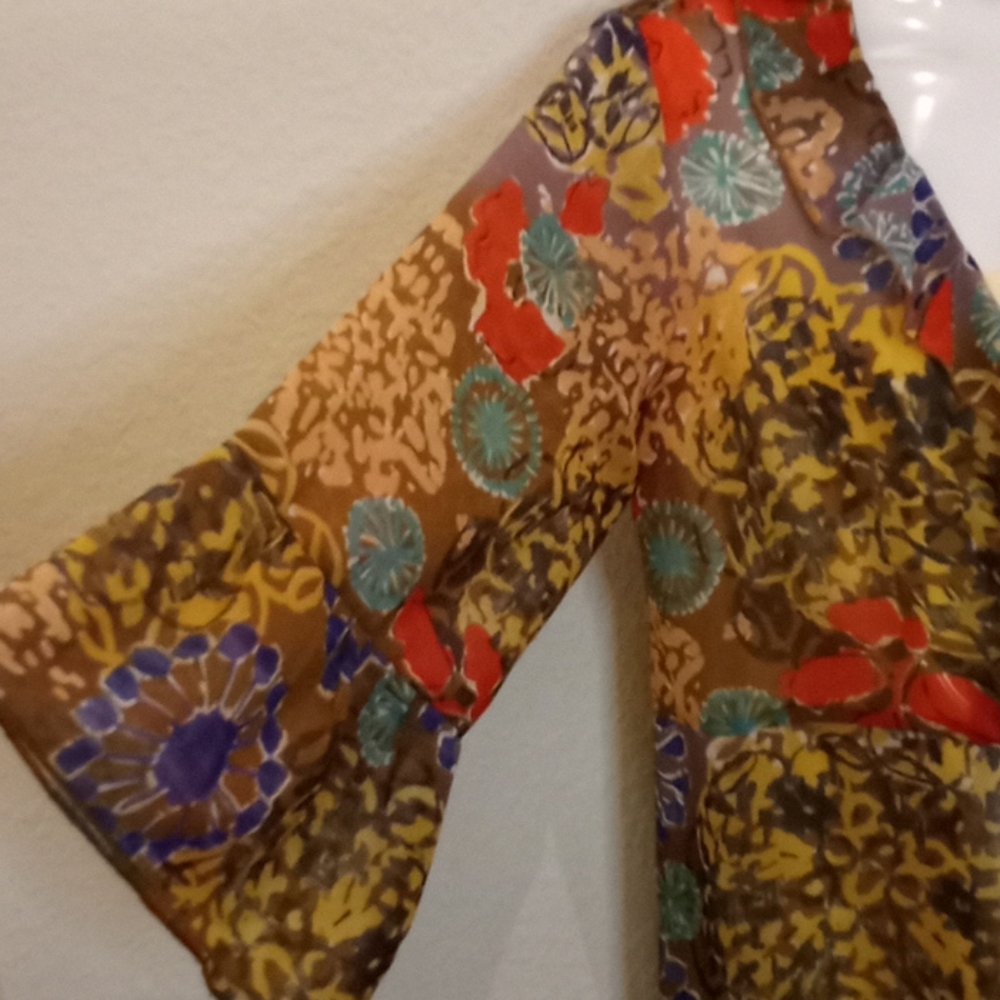 CAbi Floral Chiffon Cardigan Blouse - Picture 5 of 13